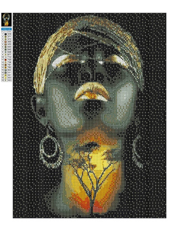 Mozaika Diamentowa 5D Bez Ramy Ciepło Afryki 30x40 Haft Diamentowy