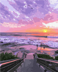 Zachód słońca na plaży Obraz Do Malowania Po Numerach