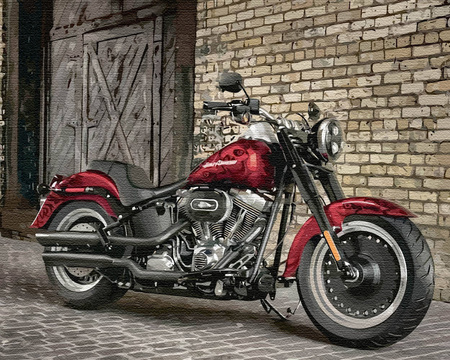 Czerwony motocykl Obraz Do Malowania Po Numerach