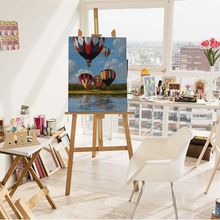 Kolorowe balony nad jeziorem Malowanie po numerach