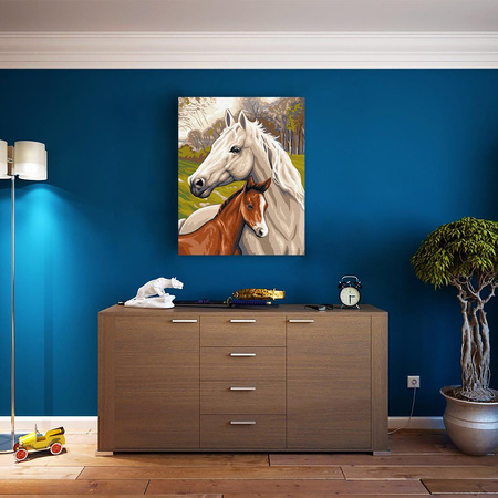 Rodzina koni Malowanie po Numerach