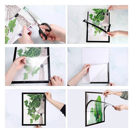 Samoprzylepna Ramka Magnetyczna 30x40cm Na Mozaikę Diamentową Plakaty I Zdjęcia Czarna