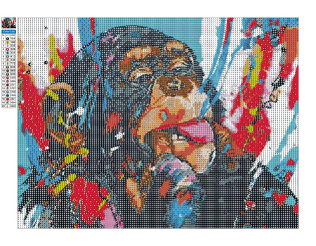 Mozaika Diamentowa 5D Bez Ramy Małpa 30x40 Haft Diamentowy