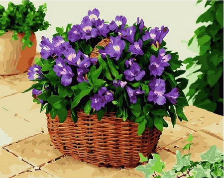 Kosz Alstroemeria Malowanie Po Numerach