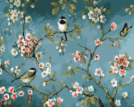 Ptaki W Gałęziach Malowanie Po Numerach