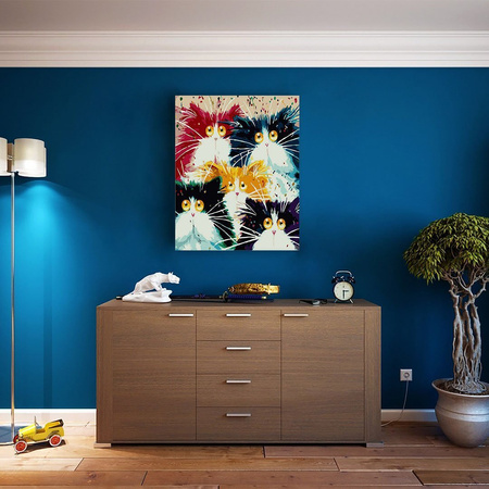 Pięć Kolorowych Kotów Malowanie Po Numerach