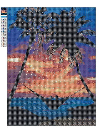 Mozaika Diamentowa 5D Bez Ramy Romantyczna randka na wyspach 30x40 Haft Diamentowy