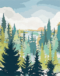 Zielony Las Obraz Do Malowania Po Numerach