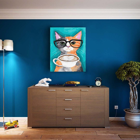 Kot i Latte Malowanie Po Numerach