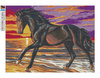 Mozaika Diamentowa 5D Bez Ramy Koń Bucefal w biegu 30x40 Haft Diamentowy