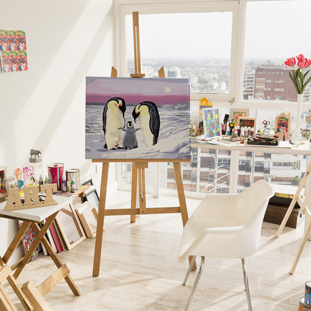 Rodzina Pingwinów Obraz Do Malowania Po Numerach