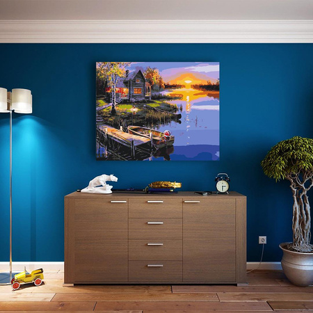 Dom nad jeziorem Obraz Do Malowania Po Numerach