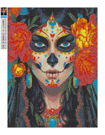 Mozaika Diamentowa 5D Bez Ramy Meksyk w jej oczach 30x40 Haft Diamentowy