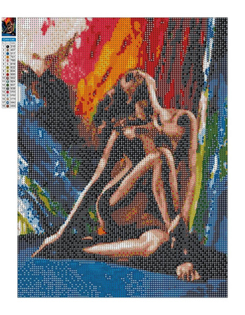 Mozaika Diamentowa 5D Bez Ramy Namiętne Uczucia Naga Piękność 30x40 Haft Diamentowy