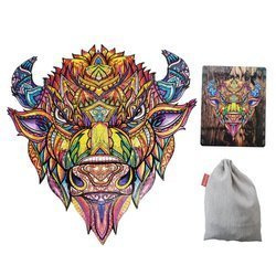 WOOD PUZLE Puzzle Drewniane Żubr 380x408mm. 137 elementów