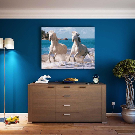 Białe rumaki 40x50 Malowanie Po Numerach