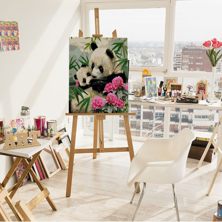 Pandy - Matka Z Dzieckiem W Kwiatach Malowanie Po Numerach